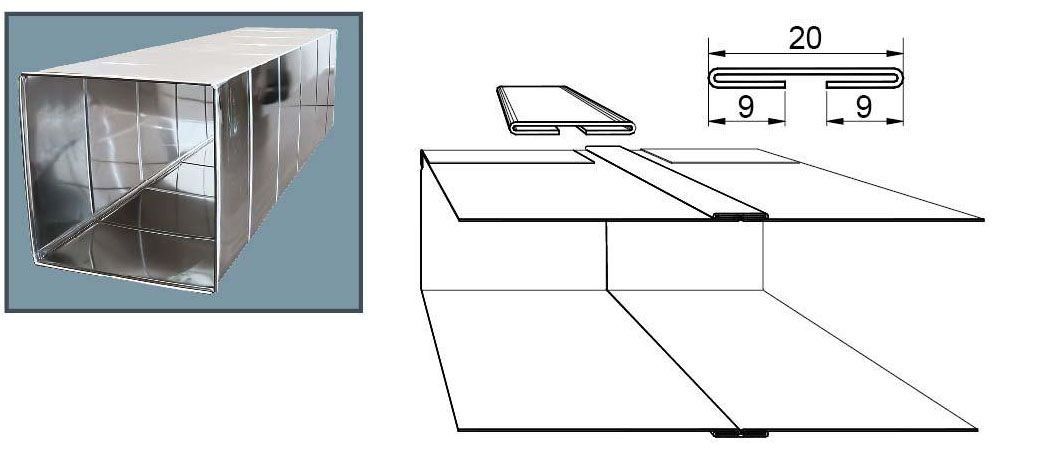 Ống gió chữ nhật bích C