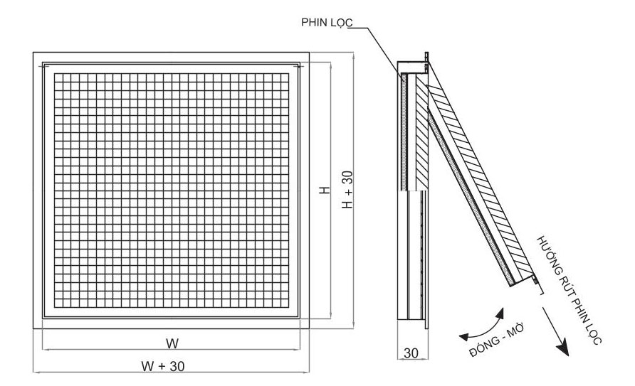 Bảng vẽ miệng gió sọt trứng cánh nghiêng khung rời Bảng vẽ miệng gió sọt trứng cánh nghiêng khung rời